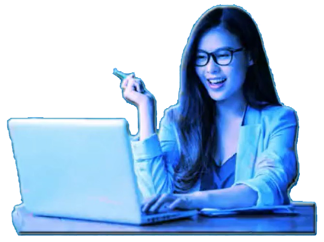 female with laptop